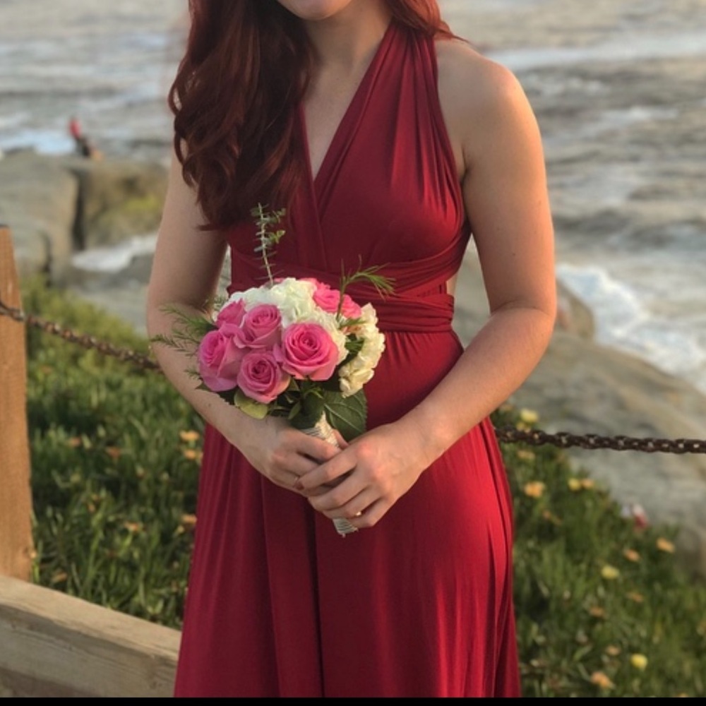Red maxi dress